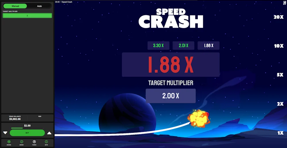 Crash games Speed Crash Gameplay Screenshot
